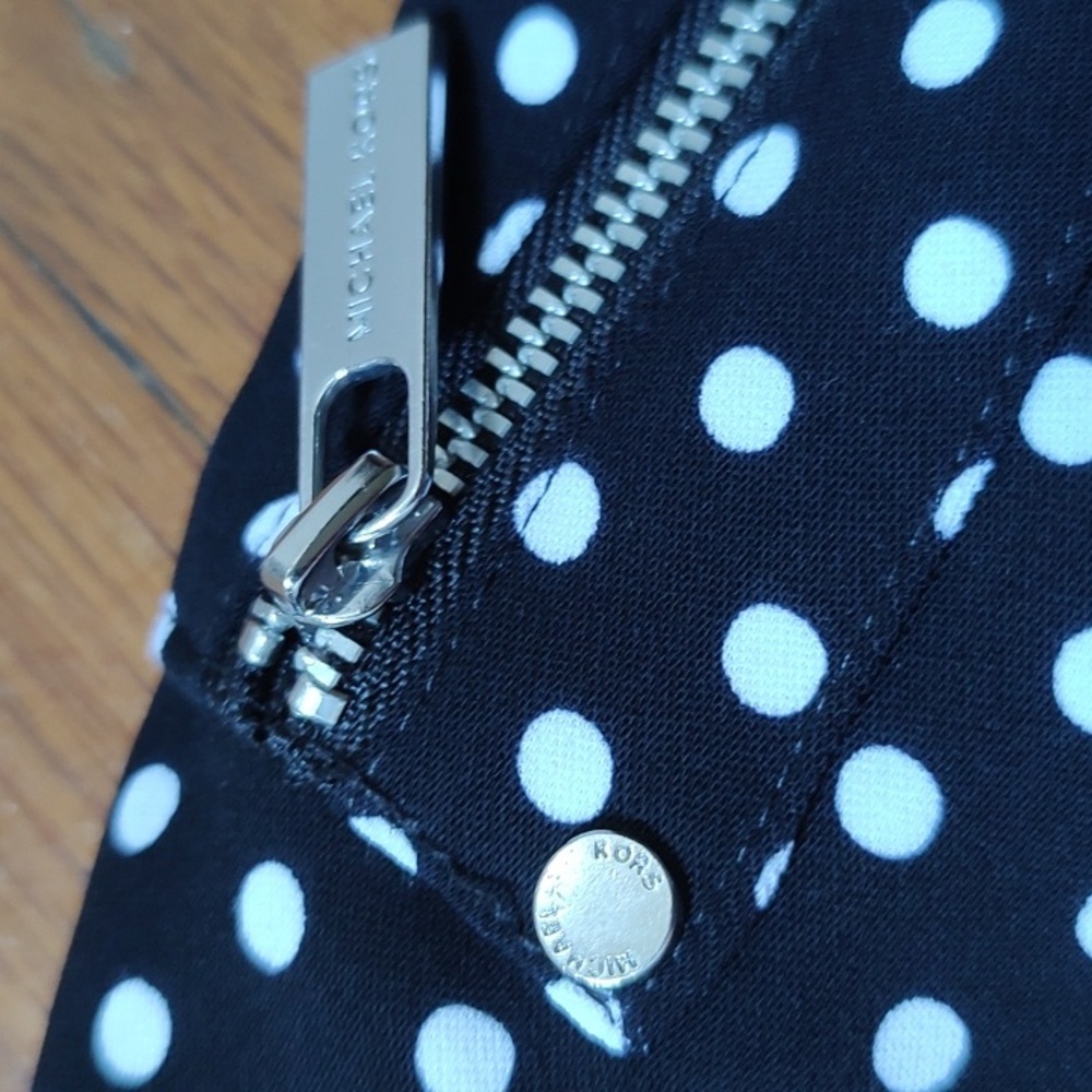 Michael Kors Black and White Polka Dot Bomber Jacket - Picture 11 of 11